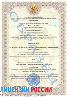 Образец разрешение Великий Устюг Сертификат ISO 50001